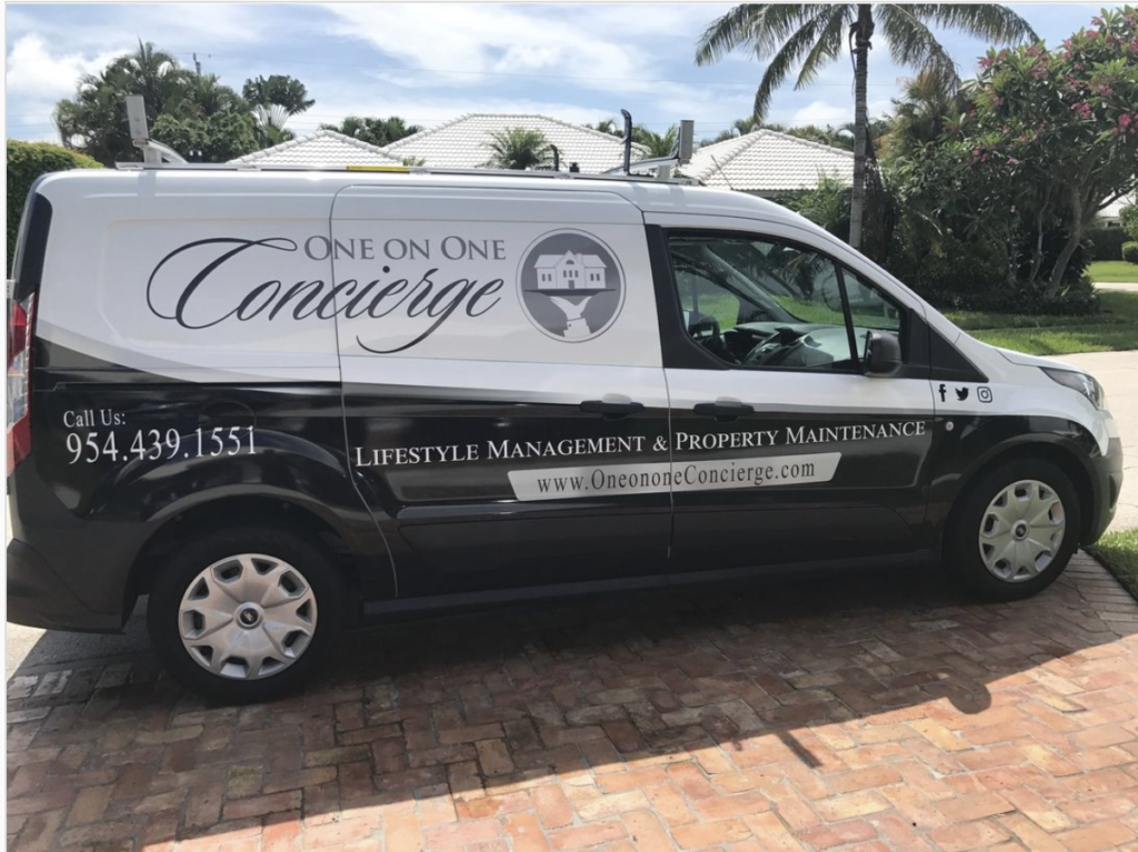 Logo design Van wrap for One on one Concierge